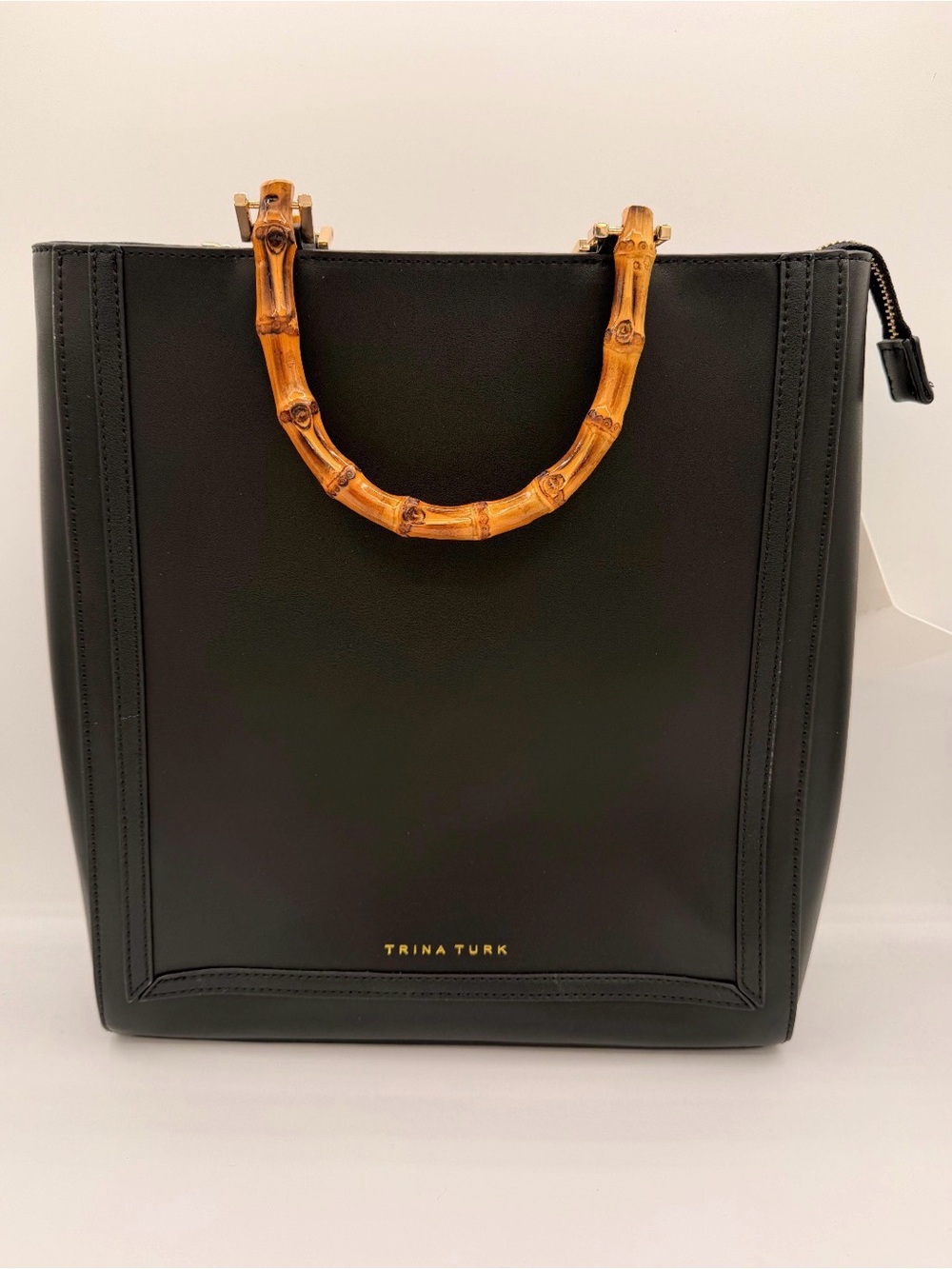 Tina Turk Park Avenue Tote with Bamboo Handles